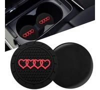 2Pack - 2.75inch Love Heart Car Cup Holder Coaster for Audi Jeep Toyota Honda Ford Chevy GMC Dodge Subaru Cadillace Kia Hyundai Volkswagen BMW Mercedes Benz & More Interior Decorative Accessories