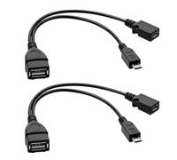 【2Pack】 2-In-1 Micro USB OTG Cable With Power Adapter Fire Stick Power Adapter OTG-Adapter Perfect For Fire Stick 4K, Fire TV Cube, External Hard Drive, Game Controllers & More (Supports-OTG-Function)