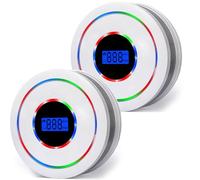 2PACK 2-in 1 Smoke and Carbon Monoxide Detector Powered by Battery with Digital Display, Dual Sensor Smoke and Carbon Monoxide Alarm Detector,Easy to Instal