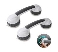 2Pack 2-Inch with Twist for Stronger ADA Shower Handles for Elderly Suction Shower Grab Bars for Seniors Handicap Safety Handrail for Bathtubs Showers Elderly Assistance Product