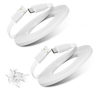 2Pack 25FT Type C Extension Cable for CCTV Security Camera, Ring Pan-Tilt Indoor Cam 2024 Release,Tapo TP-Link 2K C120 Camera,Petcube Cam 360,Flat USB C Extension Charging Cord-NOT Micro USB
