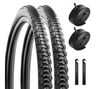 2Pack 26 Inch Bike Tyre, Floding Wear-Resistant 26x1.95 Mountain Bike Tyre with 2 Inner Tubes & Tyre Levers Replacement Set for Hybrid Bikes, Urban Commuting Bicycle and Leisure Bikes