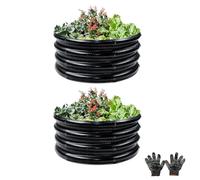 2Pack 2x2X1 FT Round Raised Garden Bed, Galvanized Planter Raised Beds for Outdoor Vegetables, Flowers & Herbs, Heavy-Duty Metal Raised Garden Beds, Rust-Resistant & Easy Assembly (Black)