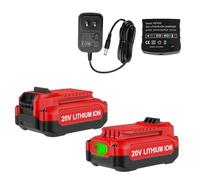 2Pack 3.0Ah 20V Lithium Battery Replacement Craftsman 20V Battery CMCB202 CMCB202-2 CMCB204 CMCB204-2 Craftsman V20 Battery + CMCB104 V20 Battery Portable Charger
