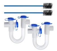 2Pack 3/4" Standard Condensate Trap with 17" Cleaning Brush PVC Transparent U Trap for HVAC Systems, Air Conditioner, Effectively Drains Condensate