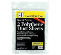 2pack (3.6m x 2.7m) Polythene Dust Sheet for Decorating, Painting, Furniture Cover, Decorating, House and Wallpaper