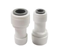 2Pack 3/8”x1/4” Push Fit Fittings Quick Connect Reducing Connector for Pipe Straight Connector with RO Tube for Water Filtration, Reverse Osmosis and Plumbing Systems