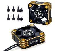 2Pack 30mm RC Motor Cooling Fan,28000RPM ESC Cooling Fan for 1/8 1/10 1/12 Scales RC Car 540 550 Brushlees Motor (Gold)
