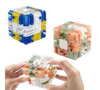 2Pack 3D Maze Cube Puzzle with Rolling Ball - Challenging Brain Teaser & Logic Game for Adults & Kids, Enhances Spatial Awareness, Focus & Problem-Solving Skills