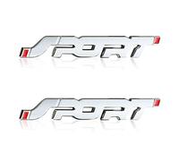 2Pack 3D Metal Car Sport Sticker, Sport Logo Emblem Badge Decals, Car Side Fender Rear Trunk Sport Sticker (Silver)