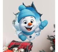 2Pack 3D Wall-Breaking Santa Claus Wall Stickers,Large Christmas Self-Adhesive Wall Sticker,Cute Christmas Walls Decals Peel and Stick,3D Santa Claus Xmas Walls Stickers,for Refrigerator Room