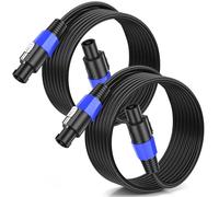 2pack 3M Speakon Cables for Audio Amplifier 15AWG 2 Wires Speaker Cables | Speakon to Speakon Cable with Twist Lock, Compatible with NL4FC & NL2FC, for DJ/PA Heavy Duty Audio, M-M