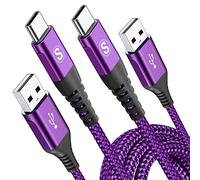 2Pack 3M USB C Charger Cables, Super Fast Charging Type C Phone Wire for 15 Plus Pro Max, Samsung Galaxy S23/S22/S21/S20/S10/S9 A54/A53/A34/A14/A12 Z Flip 3/4/5 iPad Pro Google Pixel PS5 Tablet