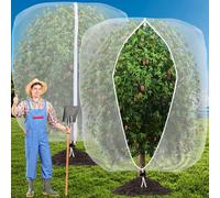 2Pack 3X3M Insect Netting Bag with Zipper and Drawstring,Fruit Tree Netting,Garden Bird Barrier Mesh Covers Bags for Protecting blueberry Flowers bush Plants from Bugs and Other Animals