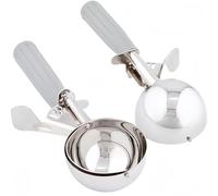 2Pack 4 OZ Portion Scoop Ice Cream Disher with Trigger Release, Stainless Steel Cookie Scoops for Portion Control, Half Cup Scoop for Pastry Dough, Cupcake Batter