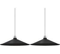2Pack 40 cm Black Metal Disc Shape Easy Fit 4 cm Top Hole Lampshade for Living Room Lighting, Loft Bar Kitchen Hanging Ceiling Light Vintage Décor Retro Style Pendant Light Shade, Bedroom Lighting