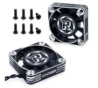 2Pack 40mm RC Motor Cooling Fan,16000RPM ESC Cooling Fan for 1/8 1/10 RC Truck Car Diameter 40mm Motor(Silver&Black)