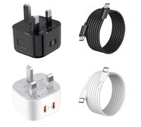 2Pack 45W Super Fast Charger for Samsung Galaxy S26 Ultra/S25 Ultra/S23 FE/S24 Plus/S22/S21 S20,A57 A37 A56 5G A36 A54 A55 A25 A16 A53 A34 Z Fold 4 5 6 7/Z Filp Charging Plug Phone Adaptor and Cable