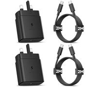 2Pack 45W USB C Charger Plug Fast Charging for Samsung Galaxy S26 S25 S24 | S23 S22 S21 A17 A16 A56,Z Fold 7,USB C Plug Fast Charge Type C Charger plug and 2M USB C Cable for Samsung fast charger Usb c