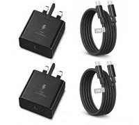 2Pack 45W USB C Plug and USB C Cable for Samsung Fast Charger,2M Type-C USB-C Charger Cable Nylon Braided with 45W USB-C Charger Fast Charging for Samsung Galaxy S26/S25/S24/S23,Z Fold6/Flip6,A56/A53