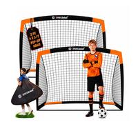 2Pack 4x3ft Popup Football Goals with Carry Case | Portable Goal with Net for Garden | Durable Football Training Equipment & Football Gifts | Single or Pair with Optional Targets