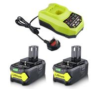 2Pack 5.5Ah P108 Replacement for Ryobi 18V Battery and Charger P117 Compatible with Ryobi Batteries B18L50 RB18L25 RB18L40 RB18L20 RB18L15 RB18L13 P102 P103 P104 P105 P106 P107
