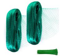 2PACK 5 M x 10 M Anti Bird Netting for Garden Netting Mesh with 100pcs Nylon Cable Ties for Plant Fruit Vegetable Protection