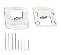 2Pack 57×44.6mm Adjustable Door Strike Plate, 304 Brushed Stainless Steel Reinforced Latch Catch Plate with Screws, Anti-Rattle Rust Resistant Replacement Hardware for Bedroom Washroom Interior Doors