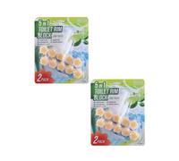 2Pack 5In1 Twin Toilet Rim Block Lime