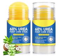 2Pack 60% Urea Cream Stick plus 2% Salicylic Acid, Maximum Strength Urea Foot Cream Callus Remover for Dry Cracked Heels, Hands, Knees, Exfoliating Moisturizer, Dead Skin Remover Foot Balm
