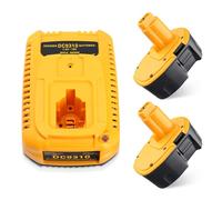 2PACK 6000mAh 18V DC9096 Replacement for Dewalt Battery Compatible with Dewalt 18V Battery + 3A Charger for DC9310 DE9098 DE9503 DE9039 DE9095 DE9096 DW9096 (B+C)