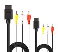 2Pack 6Ft AV Composite Video Cable Cord Compatible with Nintendo 64/N64/GameCube/Super Nintendo SNES TV Game