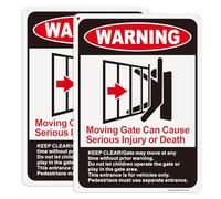 2Pack-7" x 10"Moving Gate Sign Moving Gate Can Cause Serious Injury or Death Sign