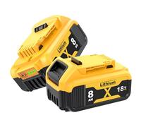 2Pack 8.0Ah Replacement for Dewalt 18V Battery DCB184 DCB200 DCB180 DCB182 DCB181 DCB201 DCB204 DCB183 DCB185 DCB203 Compatible with 18V DeWalt Battery Cordless Power Tools