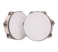 2Pack 8 Inch Double Row Tambourine for Adults Wooden Hand Held Drum Bell Tambourine with Metal Jingles, Percussion Musical Instruments Hand Tambourine for Church, KTV, Party