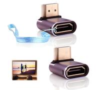 2Pack 8K HDMI 90 Degree Adapter 2.1 Adapters 90 and 270 Degree Male to Female Connectors Supports 8K@60Hz/4K@120Hz HDR 3D 48Gbps with LED Working Indicator for Laptop DVD TV Monitors PC Projector