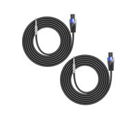 2pack 8M Speakon to Jack Cables 2 Core CCA 15AWG PA Amplifier Speaker Cable | Heavy Duty, Speakon to 1/4"Cables for Monitor, PA Systems, Amplifier, High Fidelity, Stable Signal, NL4 NL2 Speakon Connector