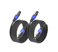 2pack 8M Speakon to Speakon Cables Male to Male 2 Core CCA 15AWG PA Cables | Speakon Cables for Monitor, PA Systems, Amplifier, High Fidelity, Stable Signal, Heavy Duty Jacket, NL4 NL2 Speakon Connector