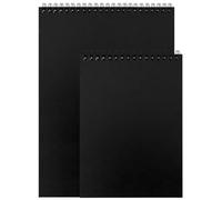 2Pack A4 A5 Black Sketch Books Sketch Pads Hard Back Cover A4 Spiral Bound Sketch Pad for Children Adults (A4A5-2Pack)