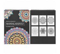 2Pack A4 Adult Coloring Book Mandala, 20 Pattern Designs Relaxing Mindfulness Coloring Pages, Stress Relief Spiral Bound Activity Book for Adults, Meditation, Creative Hobby and Gift
