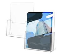 2Pack A4 Leaflet Holder,Acrylic Freestanding Brochure Crystal Clear Menu Flyer Perspex Display Stand Table Leaflet Stand Transparent Flyer Holder for Magazine Business Card Literature Pamphlet Booklet