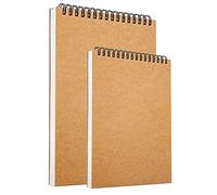 2Pack A5 A4 Sketch Books Hard Back Cover A4 A5 Spiral Bound Hardback Sketch Pad 160gsm Recycled Cartridge Paper, 2Pack