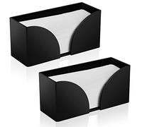 2Pack Acrylic Paper Towel Dispenser - Black Countertop Holder for Bathroom, Kitchen - Z-fold, C-fold, MultiFold Trifold