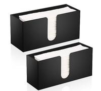 2Pack Acrylic Paper Towel Dispenser - Black, Countertop, Trifold for Bathroom & Kitchen