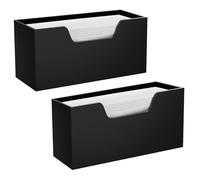 2Pack Acrylic Paper Towel Holder Countertop - Disposable Napkin Dispenser for Table, Black Guest Napkins Holder for Bathroom, Kitchen, Home, Restaurant, Hotel, Z-fold, C-fold, MultiFold Trifold