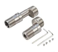 2Pack Adjustable Shower Faucet Adapter with 360 Degree Rotatable and Leak Proof Design, Made from Stainless Steel for Reliable Plumbing Connections (304-long telescopic)