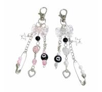 2Pack Anime Cell Phone Straps Keychain Goj Geto Figure Y2k Pendant Phone Chain Beaded Fish Charm Lanyard for Phone Bag Keychain Pendants Decor, S, Acrylic, No Gemstone