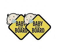 2pack baby on board sign for car reflective stickers - made from high-strength waterproof vinyl - visible at night - Suitable for car windows, side windows, and bumpers - Perfect baby on board sticker