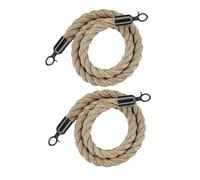 2Pack Barriers Queue Line Rope Crowd Control Stanchion Hemp Rope...(Black Hook,1.8m/6ft)
