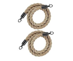 2Pack Barriers Queue Line Rope Crowd Control Stanchion Hemp Rope...(Black Hook,4.0m/13ft)